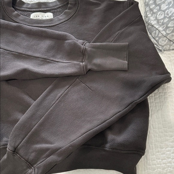 Les tien Cropped fleece Women's Sweatshirt washed brown sz xs - Picture 2 of 8